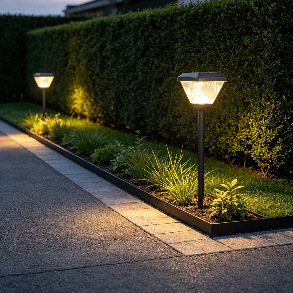 CPD0406 lights marking a planted path edge